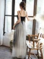 Mode Noire Robe De Soirée 2020 Princesse Bretelles Spaghetti Étoile Paillettes Faux Diamant En Dentelle Fleur Sans Manches Dos Nu Longue Robe De Ceremonie