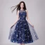 Flotte Mørk Marineblå Homecoming Graduation Kjoler 2018 Prinsesse Glitter Stjerne Scoop Neck Ærmeløs Te-længde Kjoler