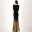 Charming Black Gold Evening Dresses  2020 Trumpet / Mermaid V-Neck Sequins 1/2 Sleeves Floor-Length / Long Formal Dresses