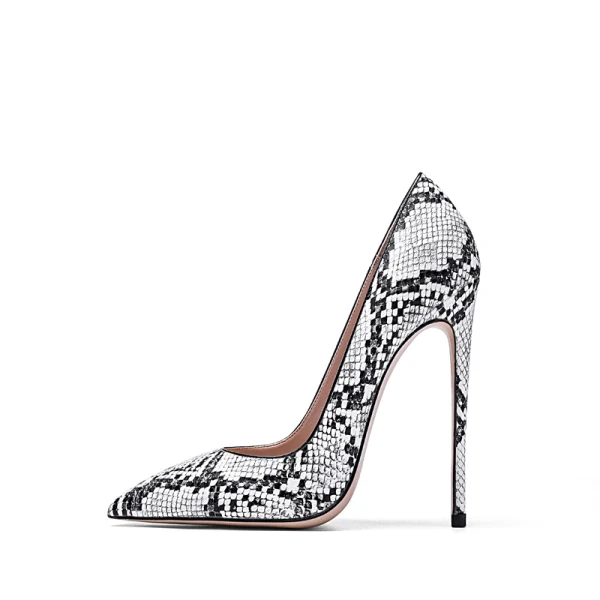 Schöne Abend Schlangenhautmuster Pumps 2020 10 cm Stilettos Spitzschuh Pumps