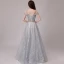 Elegante Silber Abendkleider 2018 A Linie Glanz Pailletten Metall Stoffgürtel Schultern Ärmellos Lange Festliche Kleider