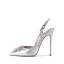 Charming Silver Evening Party Womens Sandals 2020 Ankle Strap Rhinestone 10 cm Stiletto Heels Pointed Toe Sandals