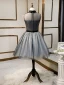 Fashion Black Homecoming Graduation Dresses 2020 A-Line / Princess Scoop Neck Sequins Lace Flower Sleeveless Knee-Length Formal Dresses