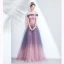 Charmant Dégradé De Couleur Rougissant Rose Robe De Soirée 2020 Princesse De l'épaule Glitter Perlage Cristal Paillettes En Dentelle Fleur Sans Manches Dos Nu Longue Robe De Ceremonie