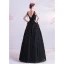 Chic Noire Volants Robe De Bal 2020 Princesse Bretelles Spaghetti Appliques Sans Manches Dos Nu Longue Robe De Ceremonie
