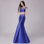 Classic Royal Blue Evening Dresses  2018 Trumpet / Mermaid Lace Appliques Pearl Scoop Neck Sleeveless Floor-Length / Long Formal Dresses