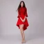 Chic / Belle de retour Kaki Robe De Graduation 2018 Princesse Noeud En Dentelle Asymétrique Col Haut 3/4 Manches Robe De Ceremonie