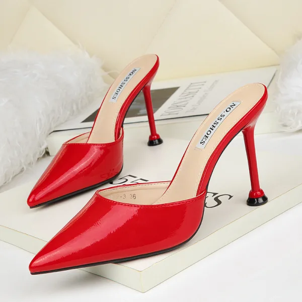 Affordable Beige Casual Womens Sandals 2020 9 cm Stiletto Heels Pointed Toe Sandals