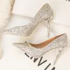 Sparkly Gold Evening Party Sequins Pumps 2020 10 cm Stiletto Heels Pointed Toe Pumps
