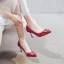 Chinese style Red Rhinestone Wedding Shoes 2020 8 cm Stiletto Heels Pointed Toe Wedding Pumps