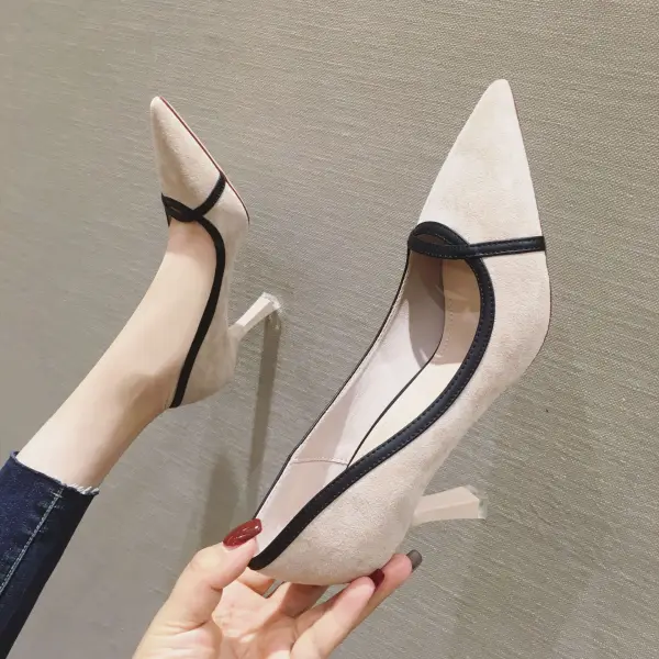 Modest / Simple Green Casual Pumps 2020 Suede 7 cm Stiletto Heels Pointed Toe Pumps