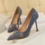 Vintage Schwarz Abend Pumps 2020 Perle Strass 9 cm Stilettos Spitzschuh Pumps