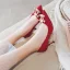 Chinese style Red Pearl Wedding Shoes 2020 Rhinestone 8 cm Stiletto Heels Pointed Toe Wedding Pumps