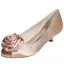 Elegancka Białe Na Wesele Buty Ślubne 2020 Satyna Kwiat 3 cm Niski Obcas Peep Toe Ślub Czółenka