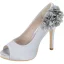Elegant Ivory Prom Pumps 2020 Satin Appliques 11 cm Stiletto Heels Open / Peep Toe Pumps