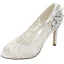 Sexy Black Evening Party See-through Pumps 2020 Lace Rhinestone 9 cm Stiletto Heels Open / Peep Toe Pumps