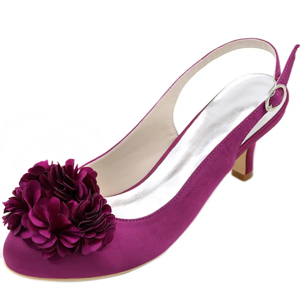 Elegant Champagne Prom Womens Shoes 2020 Satin Appliques 6 cm Stiletto Heels Round Toe Heels