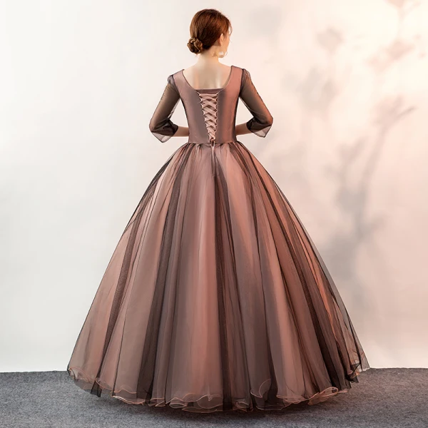 Elegant Black Prom Dresses 2020 Ball Gown V-Neck Butterfly Appliques Lace Flower 3/4 Sleeve Backless Floor-Length / Long Formal Dresses