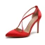 Modest / Simple Champagne Casual Sash Womens Shoes 2020 Leather X-Strap 10 cm Stiletto Heels Pointed Toe Heels