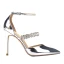 Charming Silver Evening Party Leather Womens Shoes 2020 Patent Leather Rhinestone Ankle Strap 10 cm Stiletto Heels Pointed Toe Heels