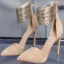 Mode Abend Leder Schwarz Damenschuhe 2020 Wildleder Gold Knöchelriemen 10 cm Stilettos Spitzschuh Pumps