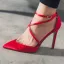Modest / Simple Black Casual Leather Womens Shoes 2020 Satin Ankle Strap X-Strap 10 cm Stiletto Heels Pointed Toe Heels