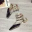 Fashion Beige Street Wear Rivet Womens Sandals 2020 Ankle Strap 4 cm Thick Heels Pointed Toe Low Heel Sandals