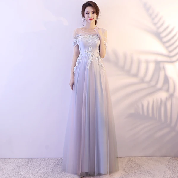 Elegant Silver Prom Dresses 2018 A-Line / Princess Appliques Rhinestone Shoulders Backless Sleeveless Floor-Length / Long Formal Dresses