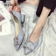 Schlicht Gelb Freizeit Strass Damenschuhe 2020 3 cm Thick Heels Low Heel Spitzschuh