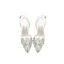 Charmant Ivory / Creme Spitze Strass Brautschuhe 2020 Knöchelriemen 10 cm Stilettos Spitzschuh Hochzeit High Heels