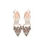 Sexy Champagne Lace Rhinestone Wedding Shoes 2020 Ankle Strap 10 cm Stiletto Heels Pointed Toe Wedding Heels