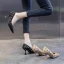 Mode Noire Soirée Escarpins 2020 Étoile Faux Diamant 5 cm Talons Aiguilles À Bout Pointu Escarpins