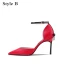 Fashion Nude Evening Party Womens Shoes 2020 Bow Ankle Strap 8 cm Stiletto Heels Pointed Toe Heels