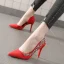 Mode Röd Afton Damskor 2020 Rhinestone 9 cm Stilettklackar Spetsiga Klackskor