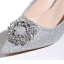 Błyszczące Srebrny Rhinestone Buty Ślubne 2020 Cekinami Cekiny 8 cm Szpilki Szpiczaste Ślub Czółenka