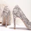 Sparkly Nude Lace Embroidered Wedding Shoes 2020 Glitter Sequins 10 cm Stiletto Heels Pointed Toe Wedding Pumps