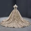 High-end Khaki Prom Dresses 2023 Ball Gown Off-The-Shoulder Handmade  Beading Pearl Sequins Lace Flower Sleeveless Backless Royal Train