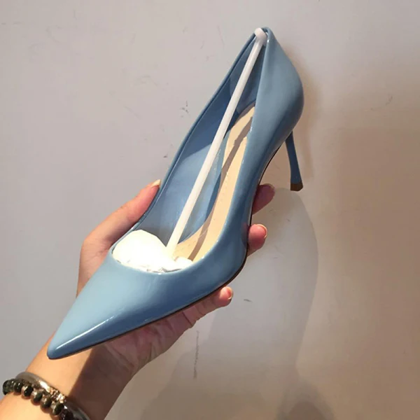 Enkel Elfenben Kontor OL Pumps 2020 Patent Lær 7 cm Stiletthæler Spisse Pumps