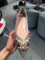 Scintillantes Argenté Plate Chaussure De Mariée 2020 Perle Faux Diamant À Bout Pointu Plat