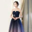 Chic / Belle Dégradé De Couleur Robe De Soirée 2018 Princesse En Dentelle Fleur Bustier Dos Nu Sans Manches Longue Robe De Ceremonie