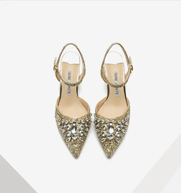 Sparkly Charming Purple Evening Party Crystal Womens Shoes 2020 Rhinestone Sequins 8 cm Stiletto Heels Pointed Toe Heels