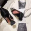 Stijlvolle Zwarte Feest Leer Pumps 2020 Kristal 9 cm Naaldhakken / Stiletto Spitse Neus Pumps