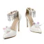 Charming Ivory Evening Party Crystal Womens Shoes 2020 Rhinestone Tassel Ankle Strap 11 cm Stiletto Heels Pointed Toe Heels