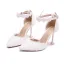 Élégant Ivoire Promo Chaussures Femmes 2020 Perle En Dentelle Fleur Bride Cheville 8 cm Talons Aiguilles À Bout Pointu Talons