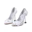 Elegante Ivoor Multi-Kleuren Rhinestone Bruidsschoenen 2020 Appliques Kant Bloem 9 cm Naaldhakken / Stiletto Spitse Neus Huwelijk Pumps