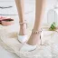 Chic / Beautiful Ivory Cocktail Party Womens Shoes 2020 Pearl Rhinestone Ankle Strap 6 cm Stiletto Heels Pointed Toe High Heels