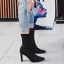 High-end Modest / Simple Black Street Wear Womens Boots 2020 Leather Suede 8 cm Stiletto Heels Pointed Toe Boots