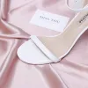 Charming Ivory Prom Womens Sandals 2020 Lace Pearl 9 cm Stiletto Heels Open / Peep Toe Sandals