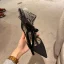 Sexy Black Street Wear Lace Womens Sandals 2020 Bow Ankle Strap 9 cm Stiletto Heels Pointed Toe Pumps