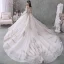 Luxury / Gorgeous Ivory Wedding Dresses 2020 Ball Gown Off-The-Shoulder Beading Crystal Sequins Long Sleeve Backless Royal Train